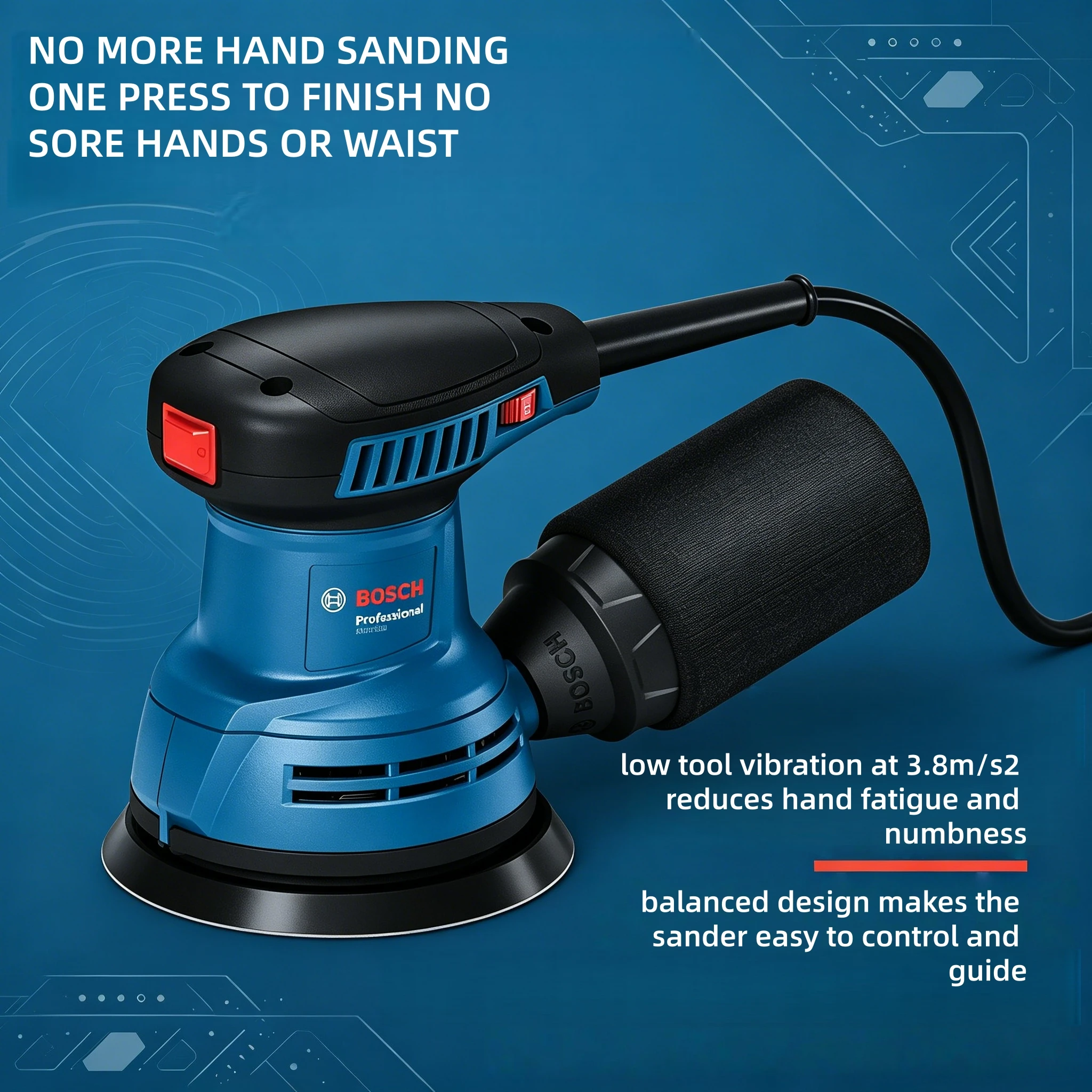 Bosch GEX125 280W Power Orbita - Power Tools Jobs recension och pris